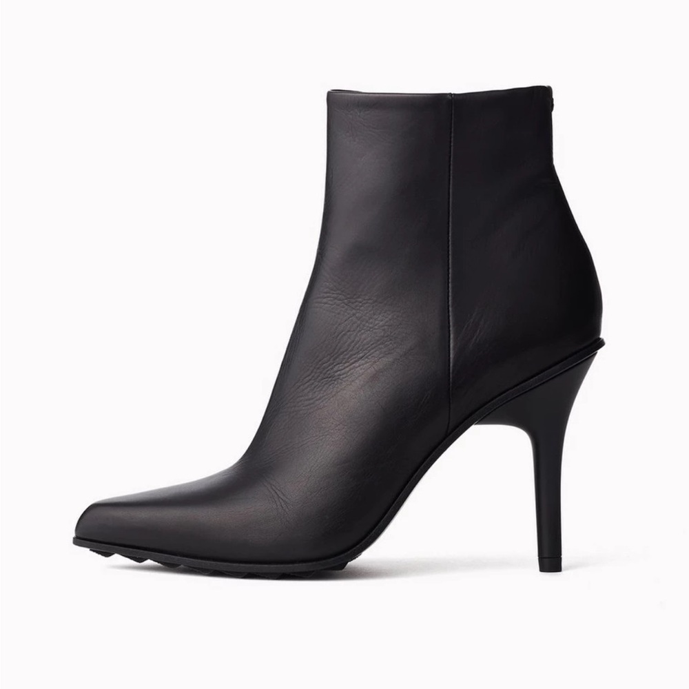Rag and Bone Black Leather Waylon Moto Bootie Size 8.5
